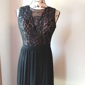 Morgan Lace top Party Dress Size 10 Black +Beige